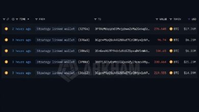 Lookonchain: Кошелек, связанный со стратегией, перевел 1 030 BTC на фоне приближающейся четвертой распродажи Lookonchain: Кошелек, связанный со стратегией, перевел 1 030 BTC на фоне приближающейся четвертой распродажи