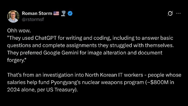 
 &laquo;Roman Storm&raquo; обвинила Google и OpenAI в связи с приговором Министерства юстиции США по делу о криптовалютах		