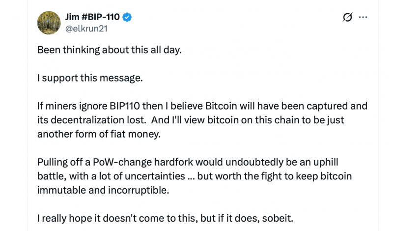 
 Сторонники BIP-110 готовятся к переходу на PoW в случае, если майнеры откажутся от плана &laquo;мягкого форка&raquo;		